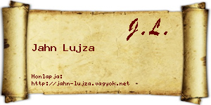 Jahn Lujza névjegykártya